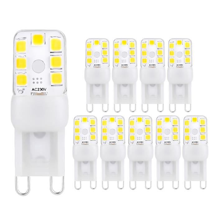Ampoule capsule LED G9 filament 2W remplace 20W 3000K blanc chaud A++ Lot de 2