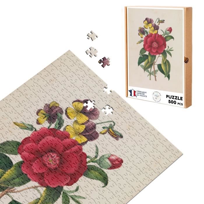 Puzzle Classique 500 pièces Camelia Planche Illustration Botanique Ancienne  Fleurs