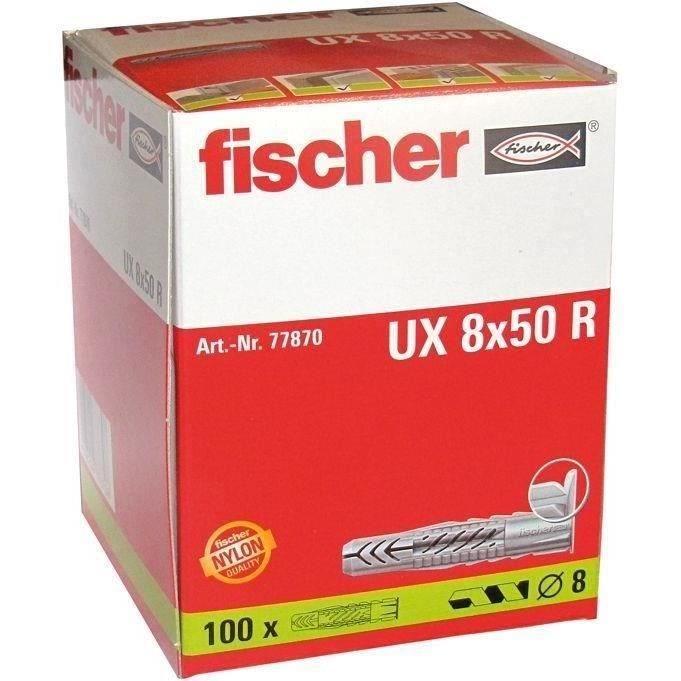 Cheville universelle UX-R 8x50mm en boîte de 100 - FISCHER - 77870