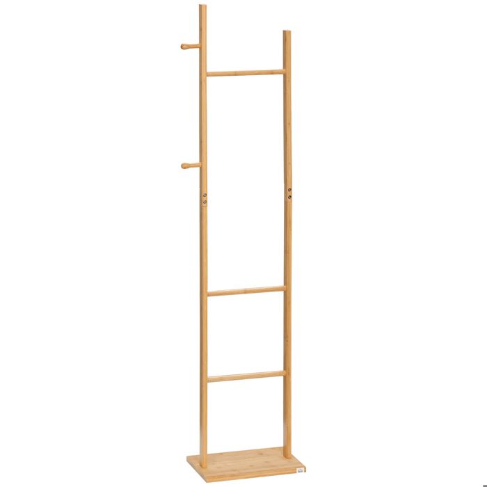 Porte manteau sur pied - HOMCOM - portant à vêtements vestiaire bois 3 tringles 2 crochets - bois - naturel Porte manteau sur pied - HOMCOM - portant à vêtements vestiaire bois 3 tringles 2 crochets - bois - naturel