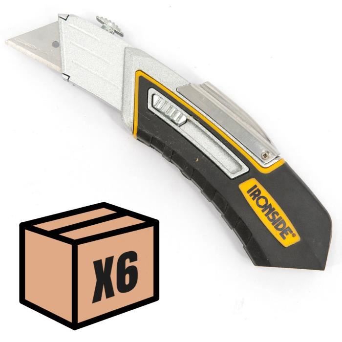 Cutter Professionnel 18 Mm Acier Inox Rétractable + 10 Lames – Outil Polyvalent Ultra-Tranchant Pour Bricolage & Maison