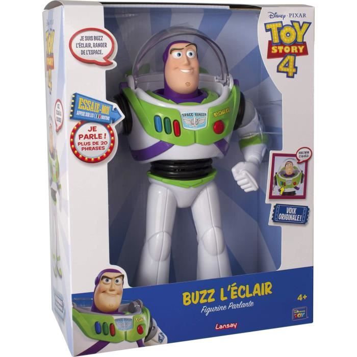 figurine parlante buzz l'eclair de toy story 4 - lansay - 20 phrases et effets spéciaux - 30 cm