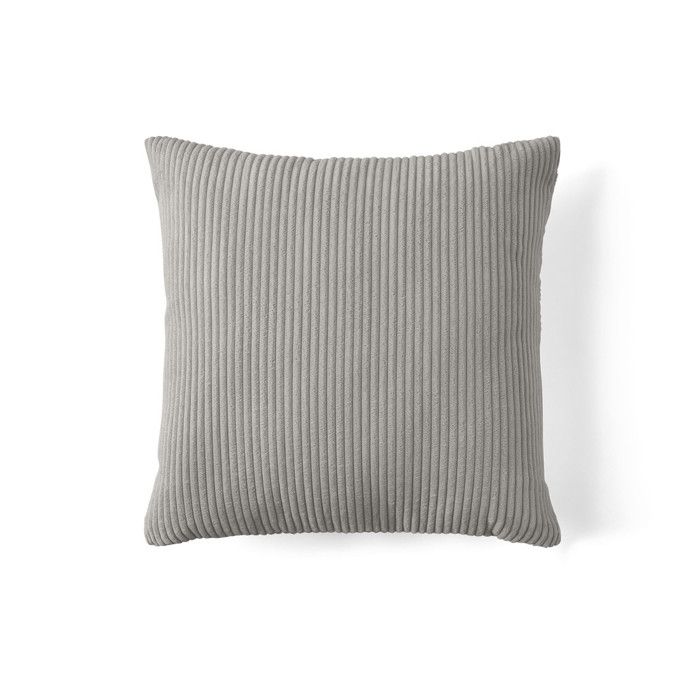 Selma - coussin - en velours côtelé - 60x60 cm - Gris clair Selma - coussin - en velours côtelé - 60x60 cm - Gris clair