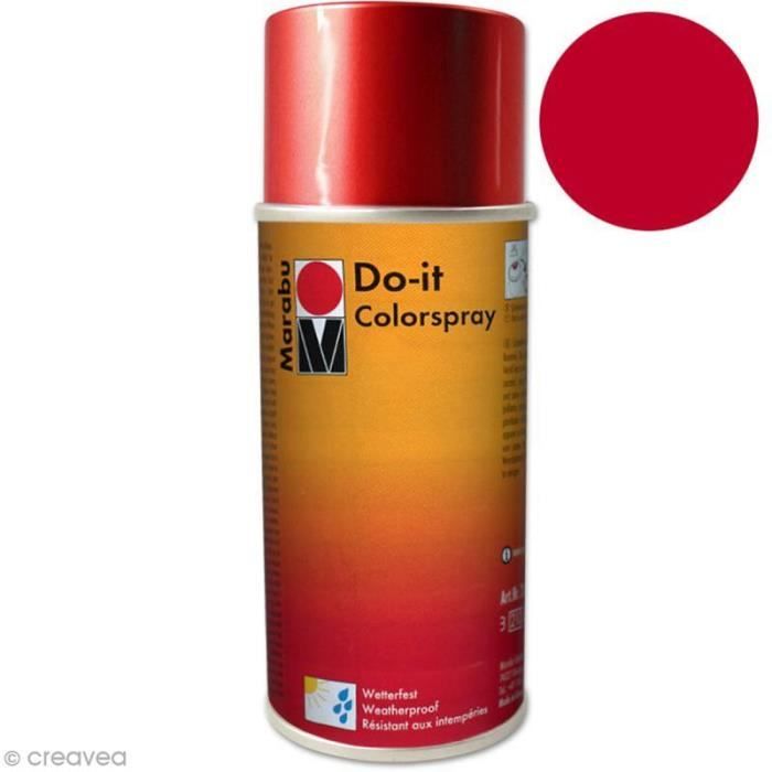 Peinture en bombe DO IT 150 ml Couleur: Rouge brillant Bombe aérosol à  résine acrylique Effet métallisé, séchage rapide, pour