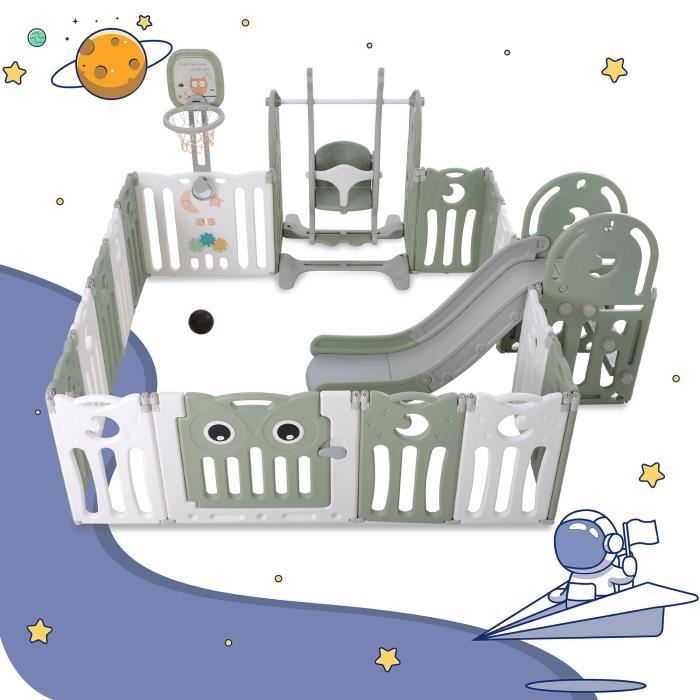 Ensemble De Balanu00e7oire Et De Toboggan 4 En 1 Pour Enfants De 18 Mois Aire De Jeu D Interieur Avec Grimpeur Reglable En Hauteur Orange