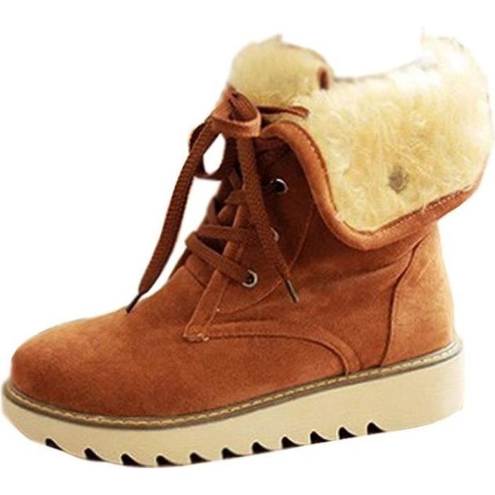 bottes daim fourrées femme