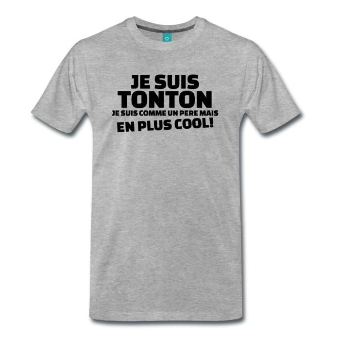Citation Tonton Un Pere En Plus Cool T Shirt Premium Homme De Spreadshirt Gris Chine Cdiscount Bagagerie Maroquinerie