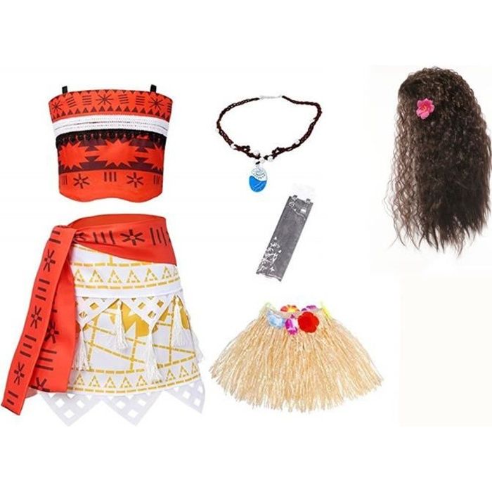 Déguisement classique Vaiana robe avec collier Perruque - Cdiscount Jeux -  Jouets