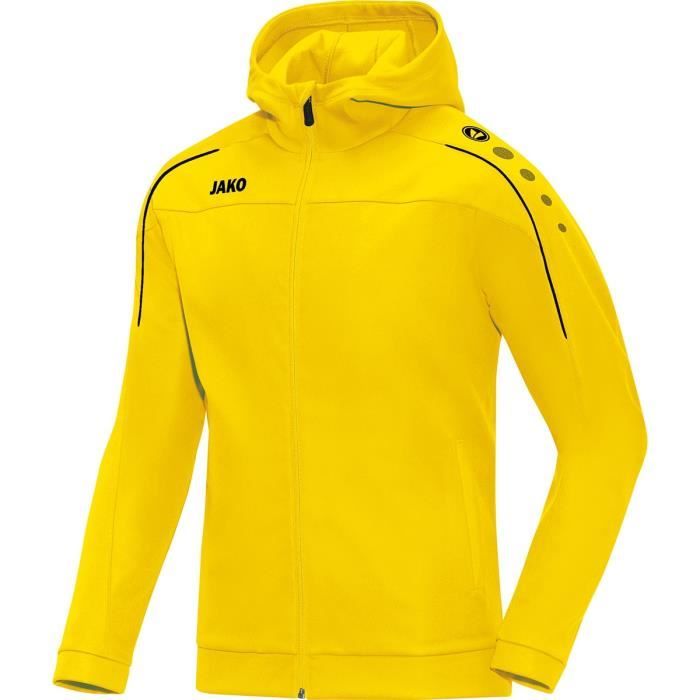 veste à capuche junior - jako - classico - multisport - jaune citron - garçon