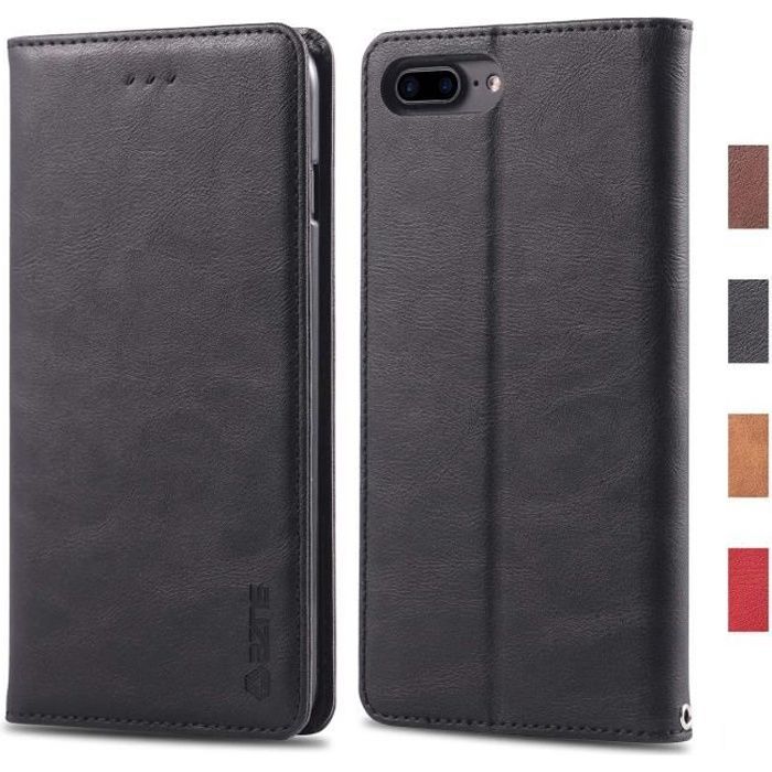 Étui Portefeuille Flip En Cuir PU Pour IPhone 7 à 16 Pro Max - Housse Multifonction