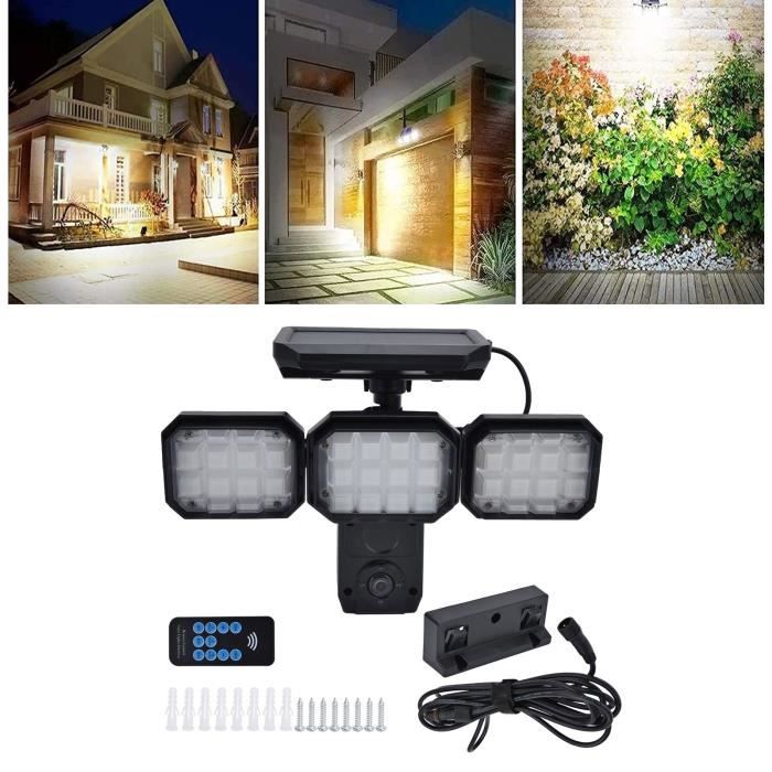 Lampe De Sécurité Solaire Avec Capteur De Mouvement 77 LED, Caméra Fac – Habitat Bois Lumière