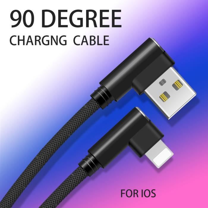 Pack Chargeur pour IPHONE Xr Lightning (Cable Tresse 3m Chargeur + Prise  Secteur USB) Murale Android (NOIR) - Cdiscount Téléphonie