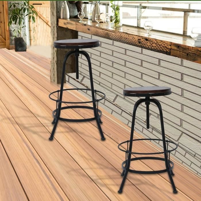 Tabouret Rond Tabouret de bar industriel Pub Cafe Tabouret rond Tabouret de bar ...