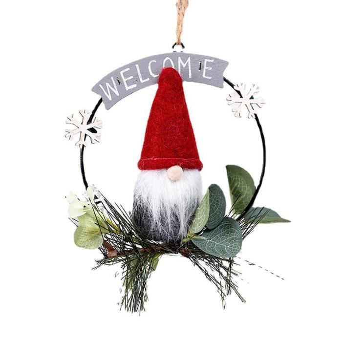 24 Pièces Gnome De Noël Ornement De Suspension En Bois