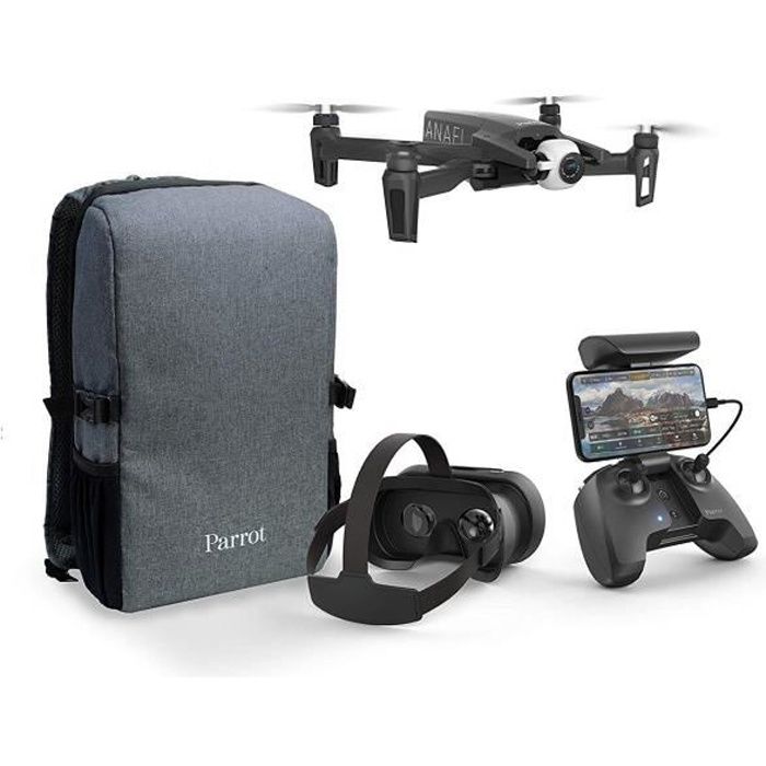 Drone Parrot Anafi - Pack FPV - Caméra 4K - Lunettes Cockpitglasses 3 - Noir