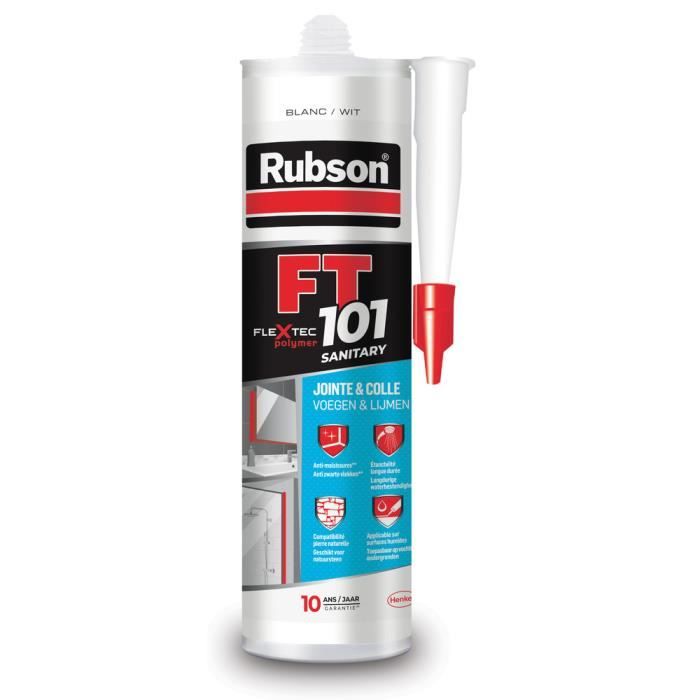 Mastic Anti-moisissure Saratoga Sil 3004 – 280ml, Blanc, Pour Salle De Bain, Cuisine, Extérieur, Intérieur