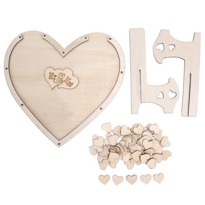 Petites étiquettes en bois forme de cœur personnalisable