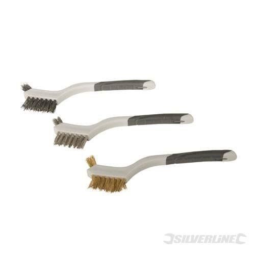 Silverline Jeu de 3 mini brosses métalliques assorties - vue 2