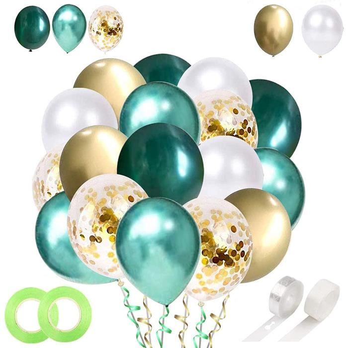 Lot De 60 Ballons Bleus Et Dorés 30,5 Cm - Pour Décoration Fête, Anniversaire, Baby Shower - Inclus Ballons à Confettis Et Sangles