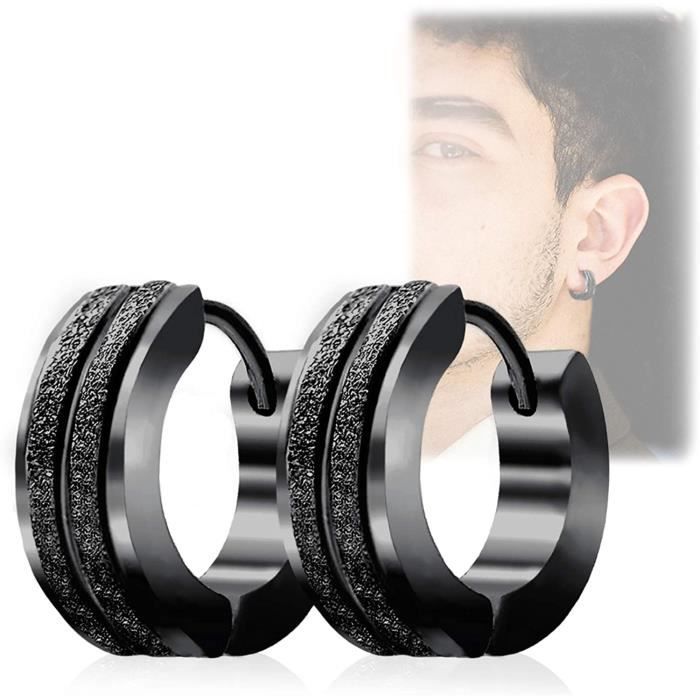 Boucles D'oreilles Créoles Acrylique Unisex - Noir, Rouge, Jaune, Blanc - 13 Mm, Légères, Pour Piercing
