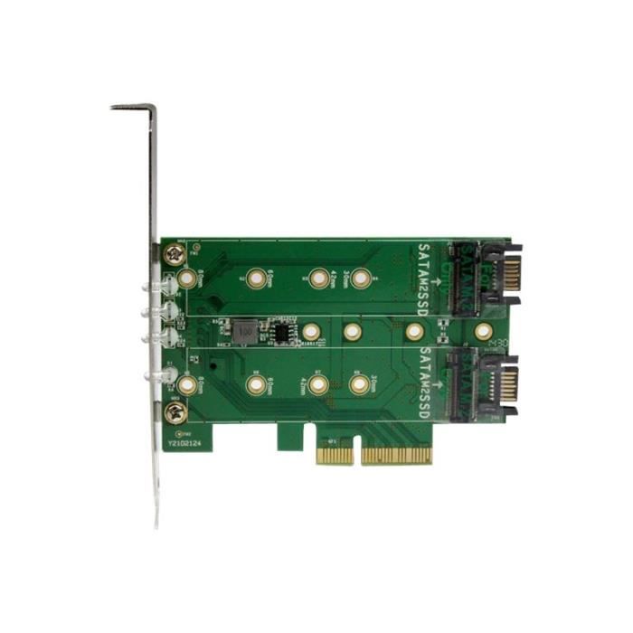 STARTECH Adaptateur SSD M.2 NGFF à 3 ports - 1x M.2 PCIe (NVMe), 2x M.2 SATA III - PCIe 3.0