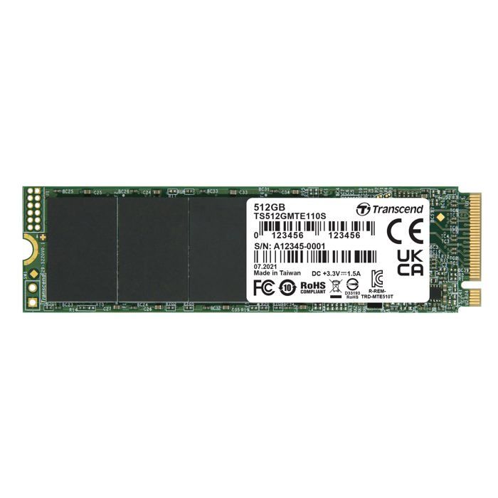 Disque Dur interne TRANSCEND 512GB M.2 2280 PCIe Gen3x4 3D TLC