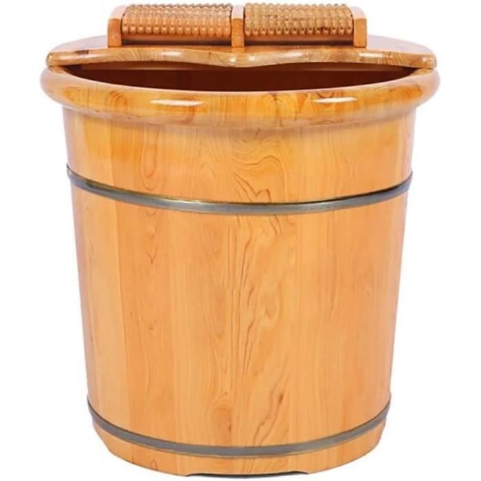 Coffret De Soin Et Massage Bien-être Dans Seau En Bois - Éponge Exfoliante, Pour Femmes Et Hommes