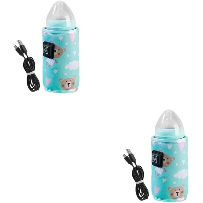 LYPPUL Chauffe Biberon Nomade Portable, 300ML Sac Chauffe Biberon, Chauffe Biberon Nomad Portable Sans Fil, Chauffe Rapide, Chauffe-Lait BPA Gratuit, Pour Voyage, Voiture, Avion(Blanc