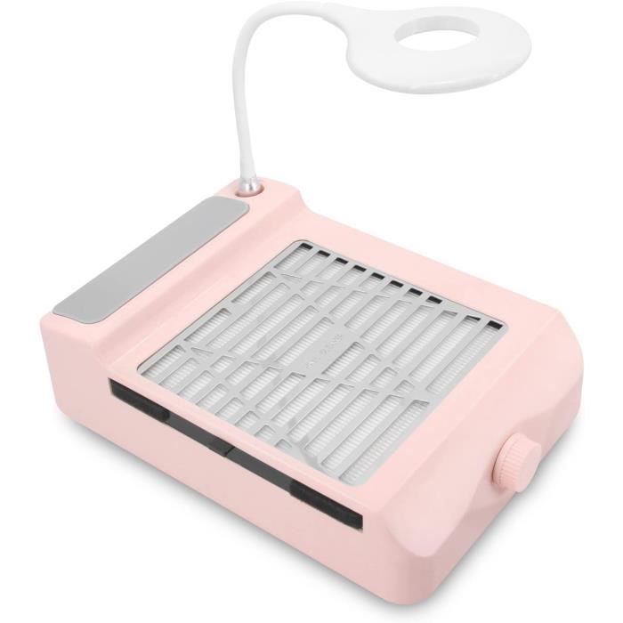 Aspirateur Ongle avec Lampe Aspiration Réglable Collecteur de Poussière