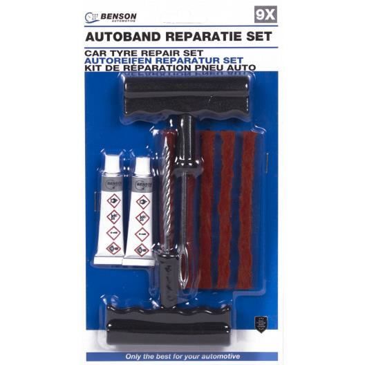 Kit de reparation avec meches pour pneu tubeless - Kit de reparation + 5 Recharge