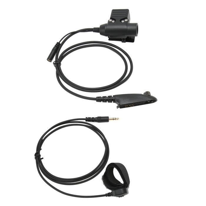 UAYESOK Adaptateur Casque Talkie-Walkie 2 Broches Vers 3.5mm Pour Baofeng UV-5R Kenwood