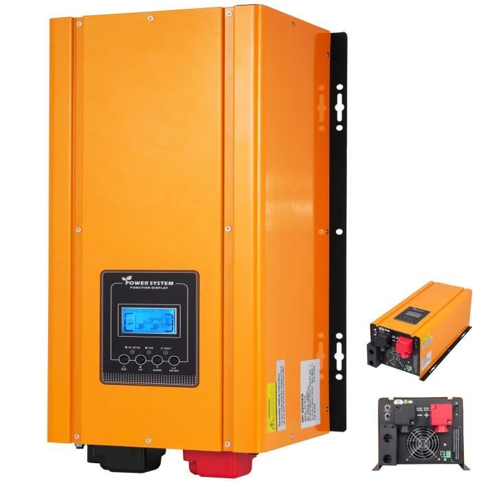 Onduleur Solaire Hybride – VEVOR – Convertisseur Pur Sinus Convertisseur Sinusoïdale Pure DC 12 V à AC 208-240 V