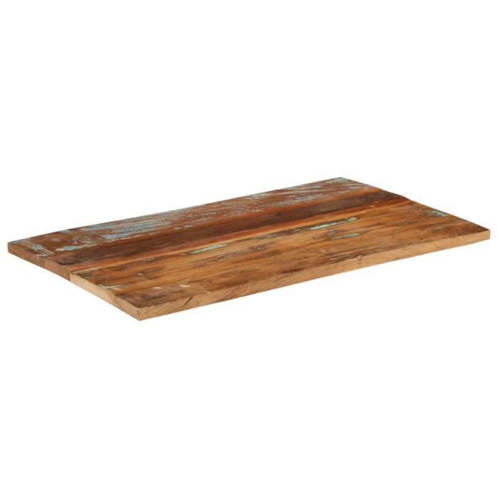 UNE Dessus de table 100x60x(2,52,7) cm Bois massif de récupération Haute Qualité Cdiscount Maison