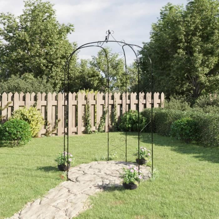 Arche de jardin vidaXL Ø180x255 cm Acier Couleur Structure Métal