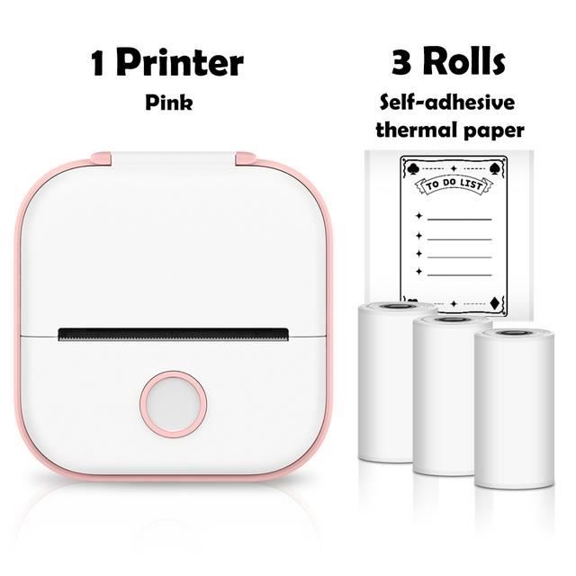 IMPRIMANTE,Pink B--Phomemo T02 Mini imprimante de poche thermique