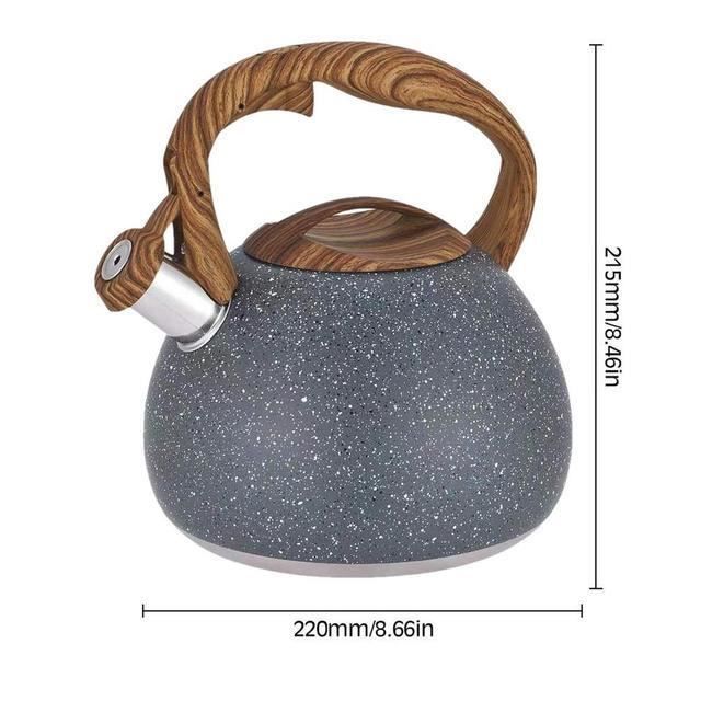 Bouilloire Poêle Tous Types Bouilloire Sifflante Wisebom 3L - Acier Inoxydable Induction - Design Vintage - Pour Cuisinière Et Camping Bouilloire En Fonte Pour Poêle à Bois