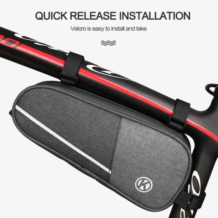 PANIER VELO,Gray--Sac triangulaire pour Tube avant de vélo, accessoires