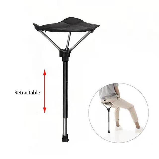 Tabouret Pliant Télescopique Portable - Hauteur Réglable 6-45 Cm, Charge 180 Kg, Pour Camping/pêche