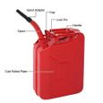 Jerrican essence en métal avec Bec,Transport Stockage eau et liquides,20L 0.6mm,46,5 x 35,5 x 16cm,Rouge-1