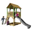AXI Pumba Maison Enfant avec Bac à Sable & Toboggan gris | Aire de Jeux pour l'extérieur en marron & vert | Maisonnette-1