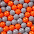 KiddyMoon 100 7Cm Balles Colorées Plastique Pour Piscine Enfant Bébé Fabriqué En EU, Orange-Gris-1