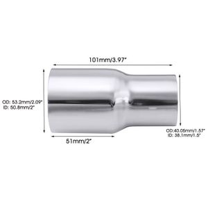 Adaptateur/Réducteur Échappement Moto 51mm à 60mm - Acier Inoxydable, Longueur 93 Mm - 4