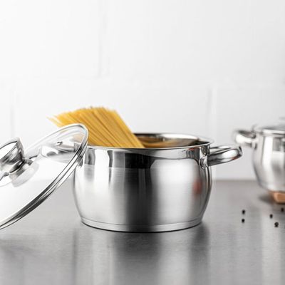 Faitout FLORINA 5,1L Aluminium - Induction Compatible, Revêtement Antiadhésif - 26cm Avec Couvercle Verre