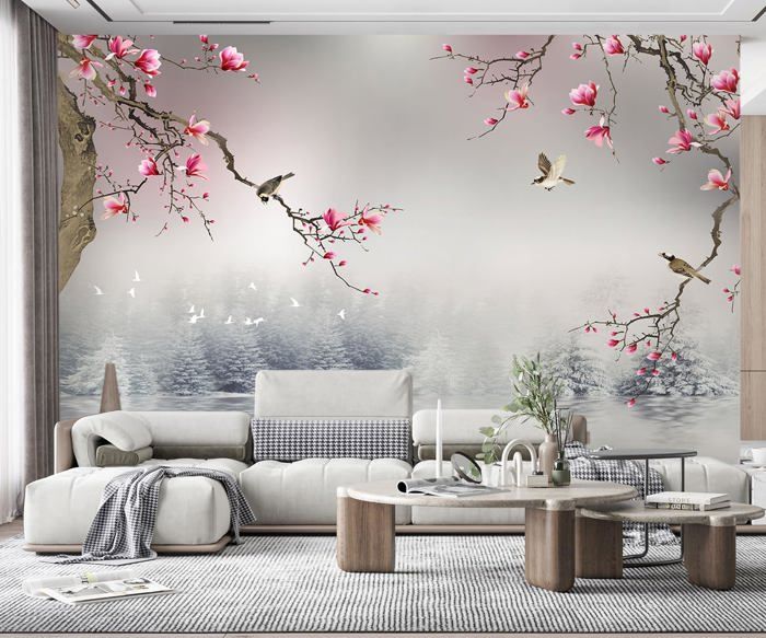 Décoration murale tatouage floral dragon | FR