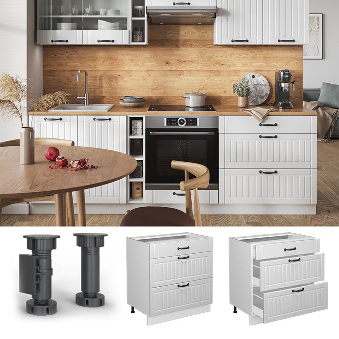 Élément Haut De Cuisine Fame-Line 40 Cm – Blanc Chêne – Vicco