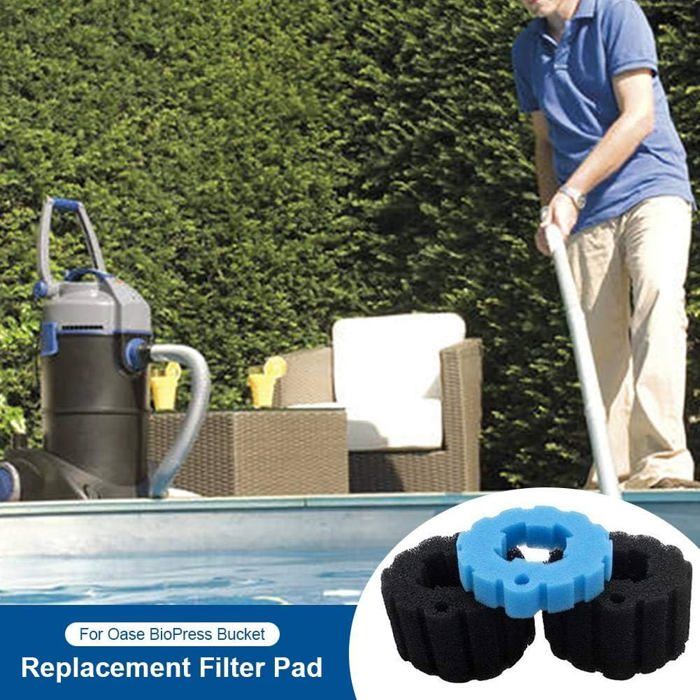 Lot De 2 Tampons Filtre Pour Bassin – Mousse Noire Épaisse 30.5x30.5x2.5 Cm – Filtration Mécanique Pour Étang Ou Aquarium