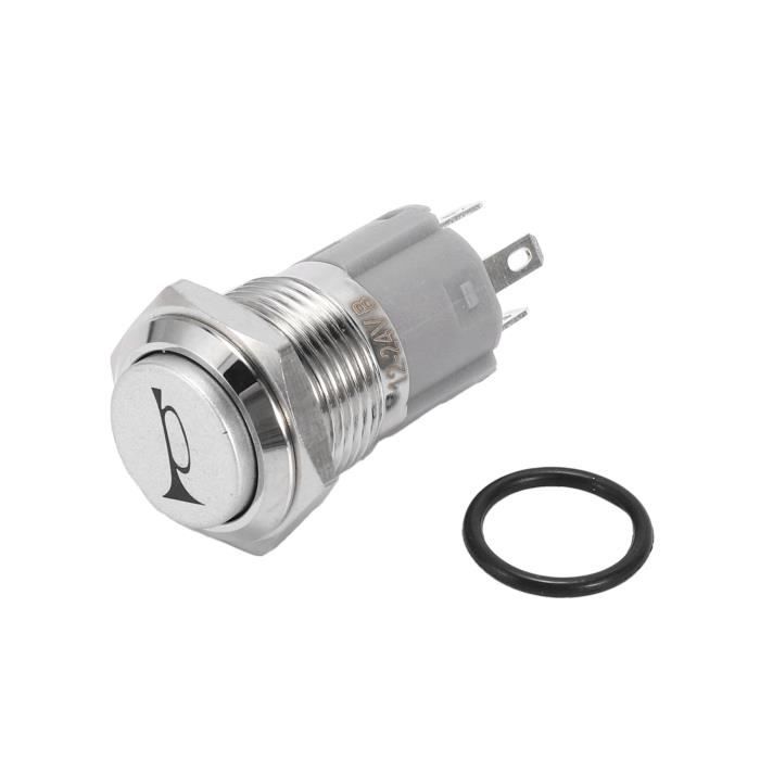 Bouton-poussoir Klaxon 12-24V Avec LED Bleue - Imperméable, Prêt à Installer, Neuf