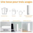 Bouilloire Électrique - 400ML - 3 en 1 Mini Bouilloire et Mini Thermos - 300W - pour Thé, Lait, Café, Arrêt automatique (Blanc)-2