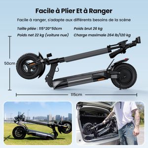 Trottinette électrique Ruptor R1 500W 48V 20Ah - Autonomie 80 Km, Noir, Outlet