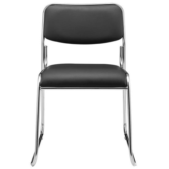 Lot 6 Chaises De Bureau Pliantes Similicuir Noires - Chaise Conférence Visiteur